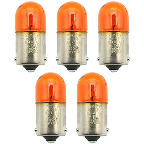 BSK 5Pcs 12V RY10W Orange Turn Signal Light Bulbs