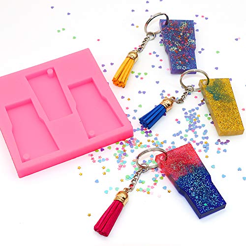 Tumbler Silicone Molds, ZALALOVA 25Pcs Tumbler Resin Silicone Molds Perfect Partner to Cup Turner(Cuptisseries) DIY Water Glass Shape Perforated Keychain Resin Clay Molds Crafts Tools for Plaster