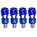 4 Pack BlueX CFL Light Bulbs 13W - 50-Watt Equivalent - E26 Spiral Replacement Light Bulbs - Bulb Decorative Illumination - for Indoor or Outdoor Bug Bulb Colored Bulbs (Blue)