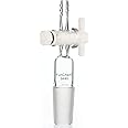 FunChem Vacuum Flow Control Adapter with PTFE Stopcock, 24/40 Joint and Straight Hose Connection, Premium Glassware for Laboratory, School