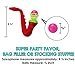 Saxophone Blow Pipe and Ball Toy - Pack of 8 Assorted Whistles Floating Blow Ball - Party Favors for Children 5 Years and Up | Birthday Party | BBQ | Beach | Pool