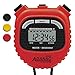 Marathon Adanac 3000 Digital Stopwatch Timer, Red - High Precision Accuracy to 1/100th Seconds - Water, Dust & Shock Resistant - 46” Lanyard Included