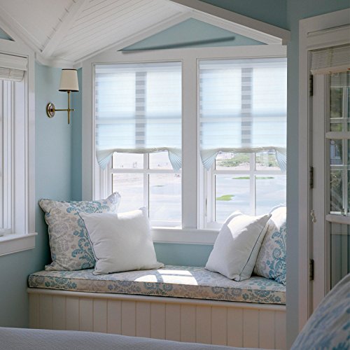 Acholo Easy to Install Pleated Fabric Shades Blinds Room Darkening Window Shades Blinds White 36"x 72" 6-Pack
