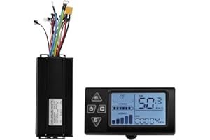 Brushless Motor Controller and LCD Display Kit for 36V 48V 52V E-For Bike Scooter, 45A 1500W 2000W Sine Wave Square Wave Spee