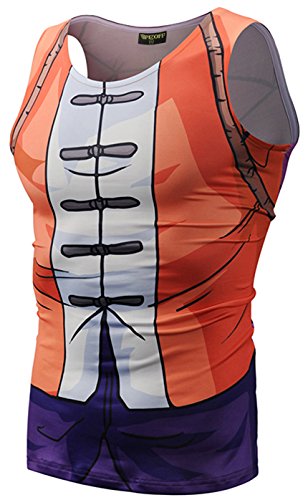 PIZOFF Mens Womens Sleveless Cartoon Print Work Out Muscle Tank Top Y1783-18-M