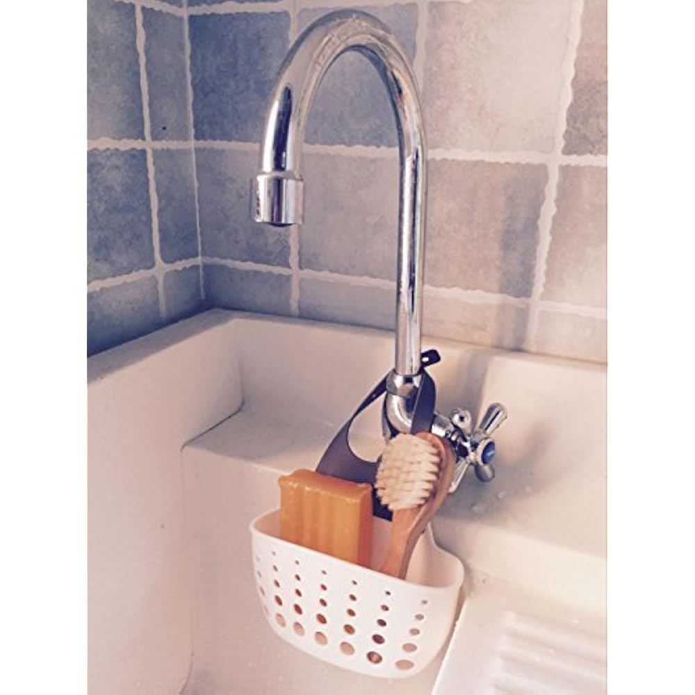 Sink Sider Faucet Caddy Sponge Holder Bath Hanging Organizer With Sanitary Drain 741025964525 eBay