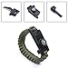 Camping Paracord Survival Bracelet Kit 500 LB - Outdoor Hiking Travelling Hunting Gear - Emergency Tactical Parachute Rope Bracelet - Compass, Fire Starter, Knife, Whistle - Military
