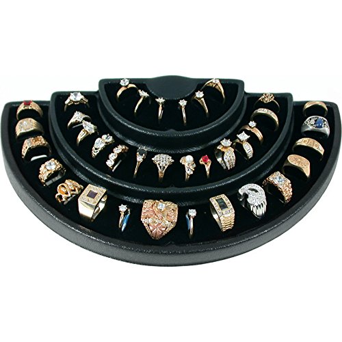 36 Slot 3 Tier Black Ring Display Foam Jewelry Stand