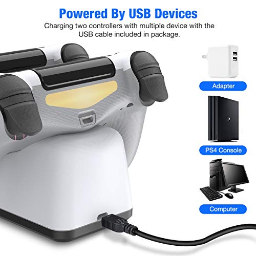 5 Controller+BEBONCOOL+Charging+Playstation+Controller+White