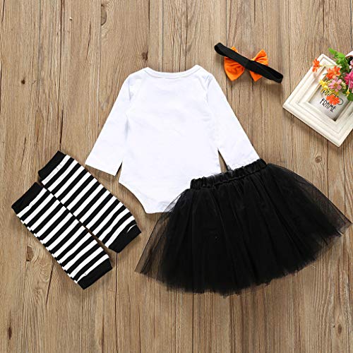 image for MIS1950s Kids Girls Outfit Pumpkin Print Striped Baby Halloween Costum