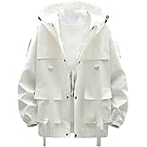 Nutriangee Mens Hip Hop Streetwear Windbreaker Jacket Lightweight Casual Outdoor Bomber with Ribbons Coat