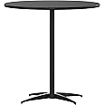 Flash Furniture Lars Black 30'' Round Wood Cocktail Table with 30'' and 42'' Columns