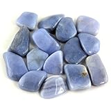 Crystal Allies Materials: 1/2lb Bulk Tumbled Blue Lace Agate Stones - Large 1" Natural Polished Gemstone Supplies for Wicca, Reiki, and Energy Crystal Healing *Wholesale Lot*