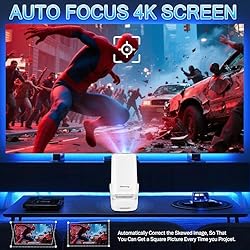 Mini Projector 4K with WiFi Bluetooth 5.4 - Smart