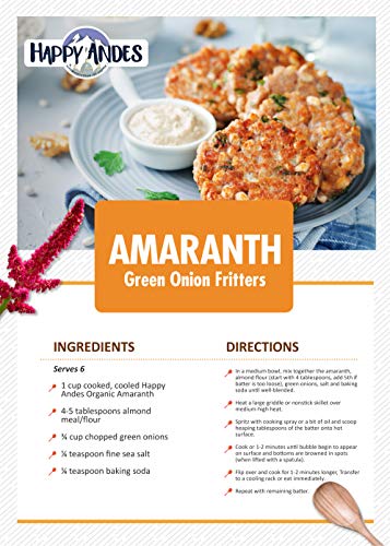 Happy Andes Amaranth 3 Lbs - Non Gluten, Whole Grain Rice Substitute - Ready to Cook Food for Oats & Seeds Recipes - Healthy Meal with Vitamins & Protein - Best Value Grocery Bag