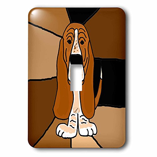 All Smiles Art Dogs – Funny Basset Hound Puppy Dog Art – Light Switch Covers – single toggle switch (lsp_195224_1)