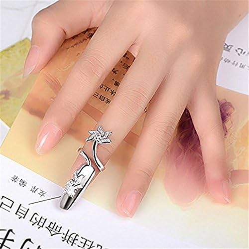 Amazon Com Women Fashion Finger Nail Ring Unique Fingernail Protective Nail Cap Cover Ring Art Tip Cover Middle Finger Health Personal Care