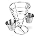 HoststyleZ French Fries Holder, Stainless Steel Party Platter, Serving Trays for parties Cone Fries Popcorn Vegetables Fruit with Double Sauce Dishes