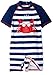 Wippette Baby Boys Stripes Crab One Piece Rash Guard Swimsuit with Snaps, Navy, 18 Months