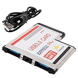 SHINESTAR 54mm Express Card to 2 Dual Port USB 3.0 HUB Adapter Converter Card Super-Speed