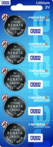 1 X Strip of 5 Genuine renata CR2032 3v Lithium 2032 Coin Batteries Freshly Packed by renata