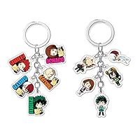 Cue Tee Store My Hero Academia Anime Boku No Hero Academia Keychain Acrylic Metal Alloy Pendant Keyring(about 11cm G-2pc)