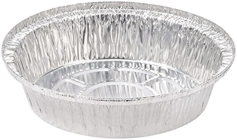 Smart USA 8ALB, 8-Inch Round Aluminum Containers with Matching Clear Plastic Dome Lid, Take Out Catering Foil Pans with Covers (50)
