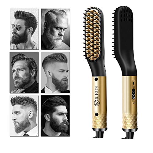 Beard Straightener for men, DreamCatching Electric Hot Comb and Beard Straightening Brush Hair Straightening Comb, Fast Shaping for Beard Grooming, Women Short Hair Straightening Brush
