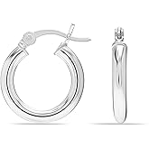 Charmsy 925 Sterling Silver Hoop Earrings | Lightweight Italian 2.5mm Tube Diamond-Cut Round Classic Hoops Earring for Women | Size 15/20/25/30/35/40/50/60/70mm | Small Medium Large