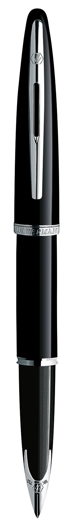 Waterman Carène Black Sea Fountain Pen | High-Gloss Black With Palladium Plated Trim | Fine Nib With Blue Ink Cartridge | Gift Box