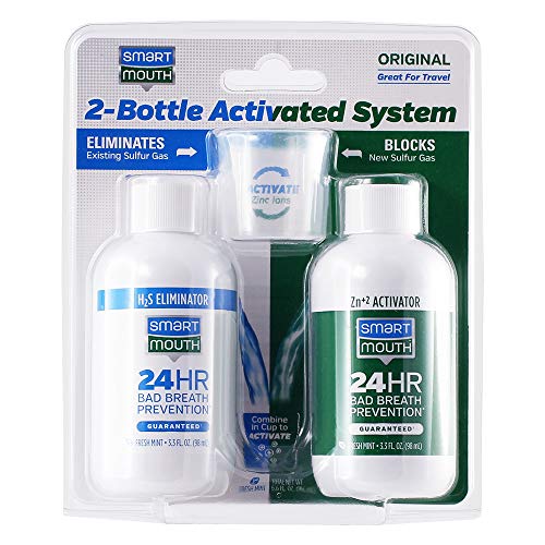 SmartMouth Original Mouthwash 3.3oz 2-Bottle Activated System for 24-Hour Bad Breath Protection