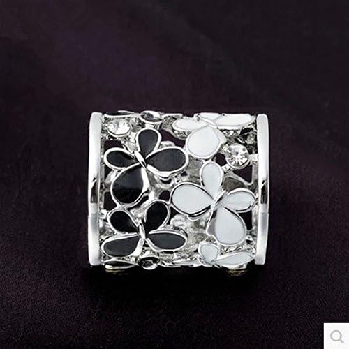 Estony Enamel Butterfly Scarf Buckle Brooch Clips Pin For Women (Silver)