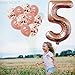 KatchOn, Big Rose Gold Number 5 Balloon - 40 Inch | 5 Balloon Number with Confetti Balloons Set | Five and Fabulous Birthday Decorations | 5 Year Old Girl Balloons | 5 Year Anniversary Decorations
