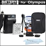 Essential Accessory Kit For Olympus VR-320 VR-310, Stylus VG-180 Digital Camera Includes Extended (1000Mah) Replacement LI-42B Battery + Ac/Dc Rapid Travel Charger + Case + Mini Tabletop Tripod + More