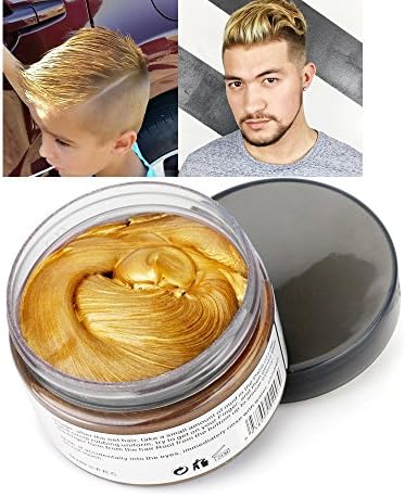 Mofajang Hair Color Wax,INST Temporary Hair Dye,Hair Coloring Wax,Washable Temporary, Natural Hairstyle Color Wax for Party,Halloween,Cosplay(Golden)