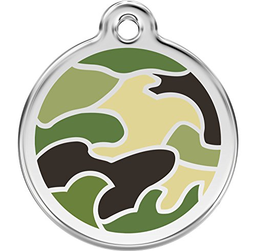 Red Dingo Personalized Camouflage Green Pet ID Dog Tag (Small)