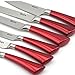 Red Knife Set by Kniv | Chefs, Paring, Utility, Carving, Bread, Steak Knives, 11 Comfortable Good Weight Pieces, Cut Like a Professional Chef (Sharp Wedding Gift)