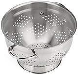 Raishi Stainless Steel Colander for Easy Cleaning - 5 Quart High Grade Guaranteed. Best Metal Colander.