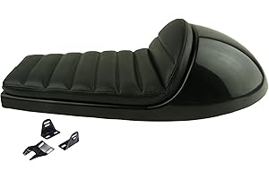 TADAFA Black Hump Retro Motorcycle Cafe Racer Seat Vintage Style Cushion Saddle for Motorcycle Retro Look Modification (Vintage Matte Black Base Finish,Subframe Modification is Required)