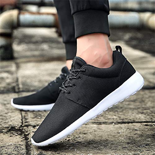 POPNINGKS Mens Walking Athletic Shoes, Comfort Casual Sneaker Trail Running Shoe for Men Tennis Baseball Racquetball Cycling White - Thumbnail 3