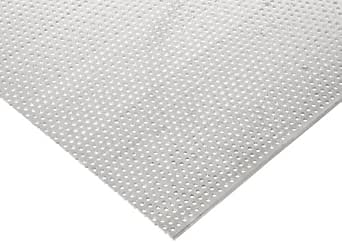 3003 Aluminum Perforated Sheet, Unpolished (Mill) Finish, Staggered Round Holes, 0.063" Thickness, 14 Gauge, 36" Width, 40" Length, 0.375" Center to Center
