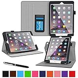 iPad Air 2 Case, Apple iPad Air 2 Leather Case, rooCASE Dual View Slim Fit Leather PU Folio Case with Smart Cover Auto Sleep / Wake Feature for Apple iPad Air 2 (iPad 6) 2014 Model, Black