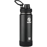 Takeya Actives Water Bottle with Spout Lid - Bottle with Double Stainless Steel Insulation - Dishwasher Safe & BPA-Free - Bottle with Spout Lid & Removable Bumper - 18 oz, Onyx