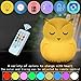 Night Lights for Kids, Remote Control and Tap Control Night Light with Soft Silicone Cute Owl Rechargeable 9-Color Dimmable Night Light for Nursery, Bedroom, Living Room
