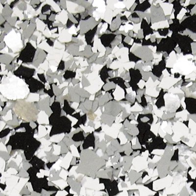 The Original Color Chips Decorative Floor Coating Flakes, (1/4") Premade Color Blends (50lb Box, Black Marble Sparkle)