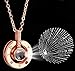 Filluck I Love You Necklace 100 Languages Tiny Pendant Necklaces for Women Projection Love Memory Necklace Best Gift for Her