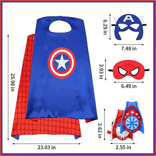 Children\'s superhero cape, mask + launcher, superhero mask and cape, suitable for role-playing, birthday gifts for boys, superhero party