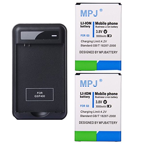 LG G3 Battery,MPJ 2X 3000mAh Li-ion Replacement Battery for LG G3, D851(T-Mobile), D850(AT&T), VS985(Verizon), LS990(Sprint) With USB port Wall Charger (BL-53YH) LG G3 Battery,MPJ 2X 3000mAh Li-ion Replacement Battery for LG G3, D851(T-Mobile), D850(AT&T), VS985(Verizon), LS990(Sprint) With USB port Wall Charger (BL-53YH)