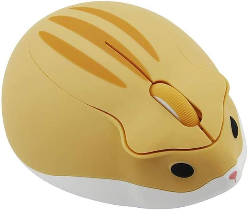 LIKE SHOW Wireless Cute Hamster Shaped Mouse, 1200 DPI, Quiet, Portable USB, Cordless Design for PC Laptop