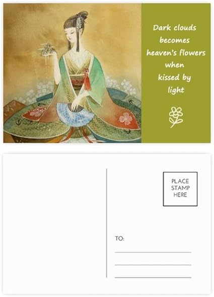 Amazon 中国のアンティークのイラストレーターの美しさ 詩のポストカードセットサンクスカード郵送側個 ポストカード 絵柄付はがき 文房具 オフィス用品